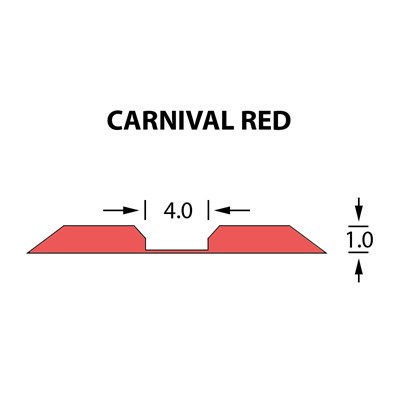 Kanalik Linear Crease 4,0x1,00mmCARNIVAL RED-14,7m