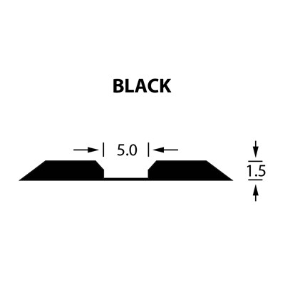 Kanalik Linear Crease 5,0x1,50mm BLACK -14,7m