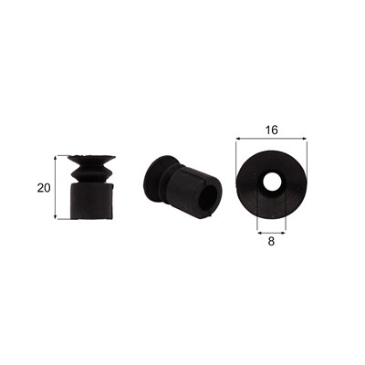 Förmigen Gummisauger RS/00024 - 12 Stück