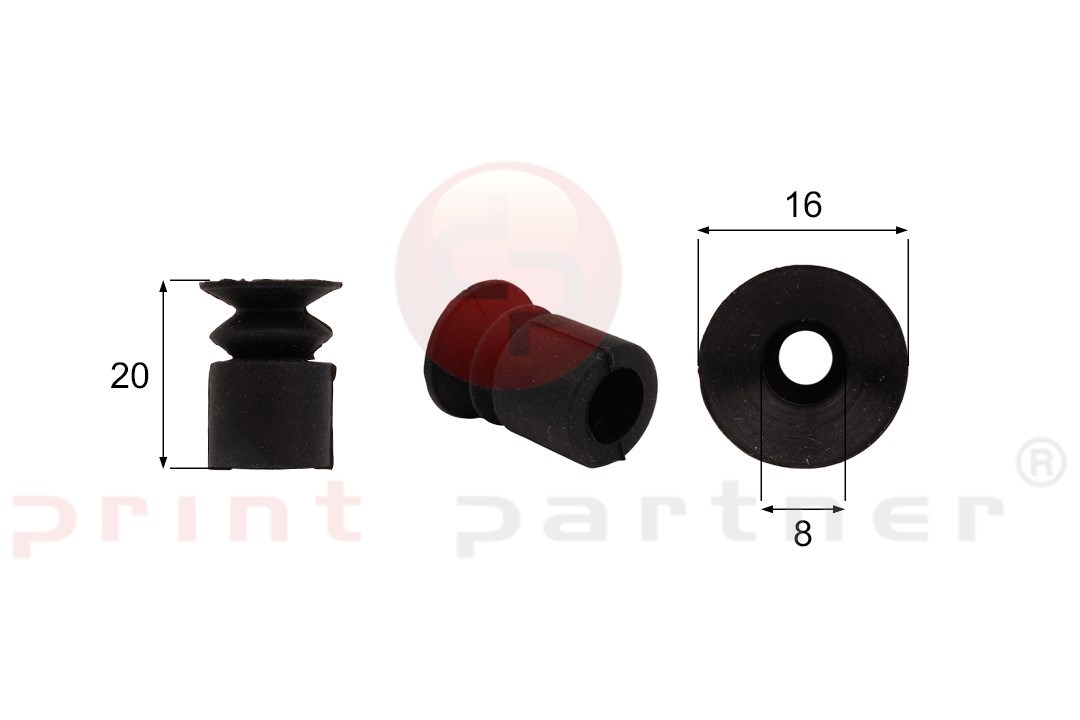 Shaped Rubber Sucker RS/00024 - 12 pcs.
