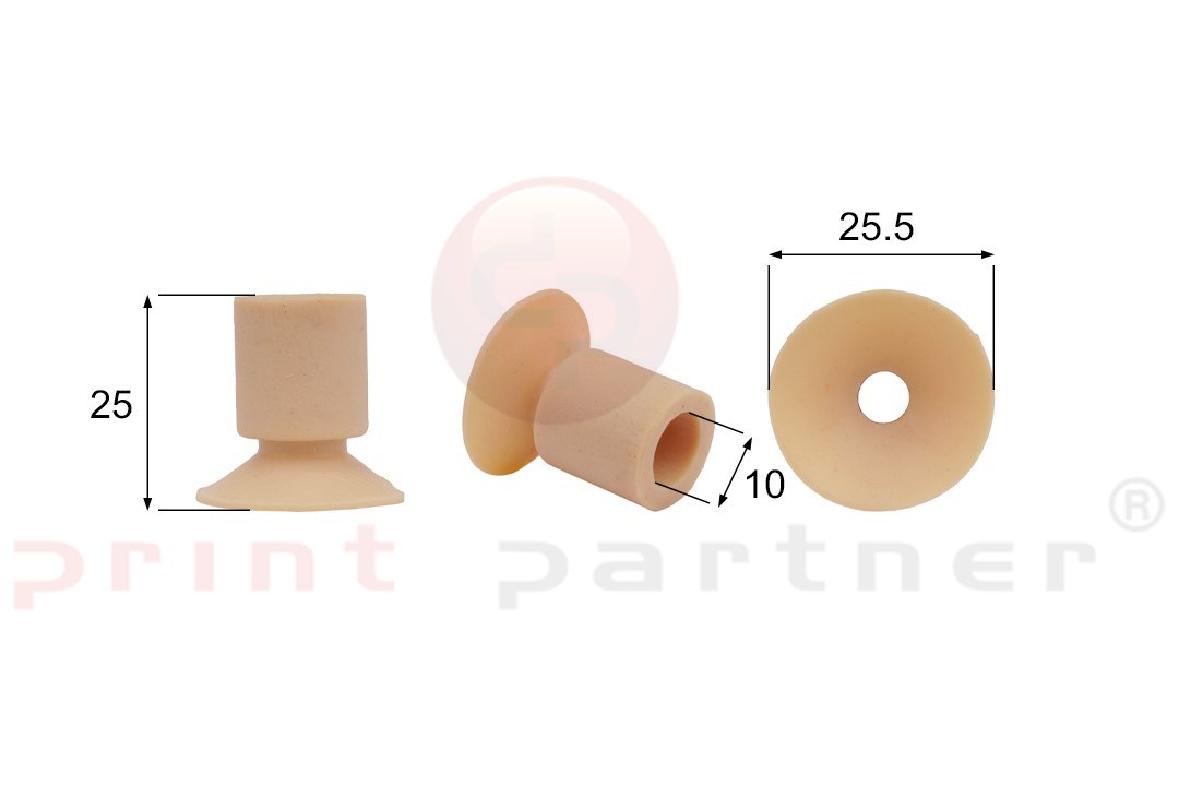 Shaped Rubber Sucker RS/00027 - 12 pcs.