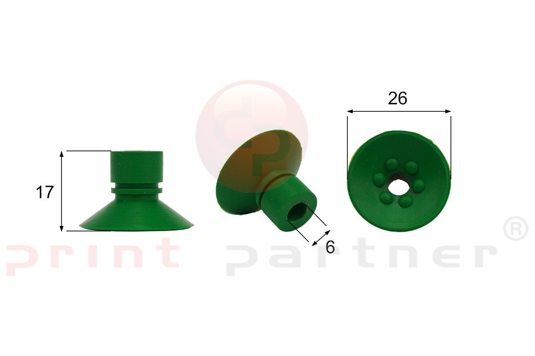 Shaped Rubber Sucker RS/00037 - 12 pcs.