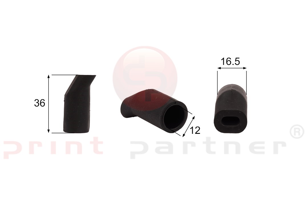 Shaped Rubber Sucker RS/00045 - 12 pcs.