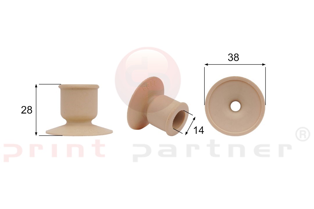 Shaped Rubber Sucker RS/00049 - 12 pcs.