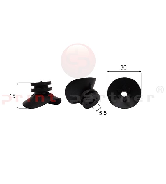 Shaped Rubber Sucker RS/00052 - 12 pcs.