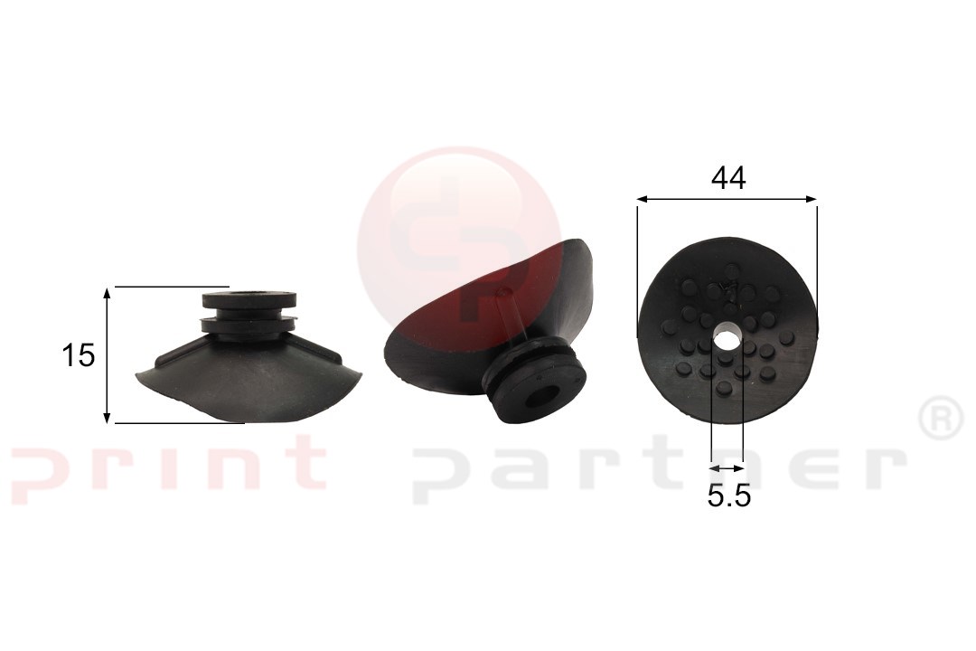 Shaped Rubber Sucker RS/00053 - 12 pcs.