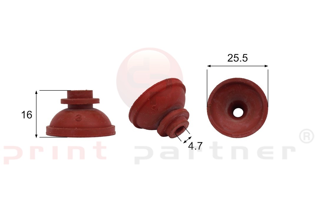 Shaped Rubber Sucker RS/00055 - 12 pcs.