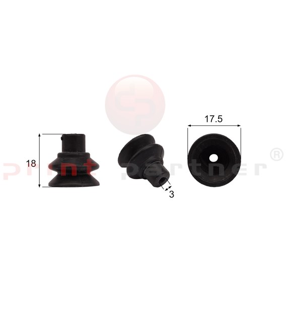 Shaped Rubber Sucker RS/00060 - 12 pcs.