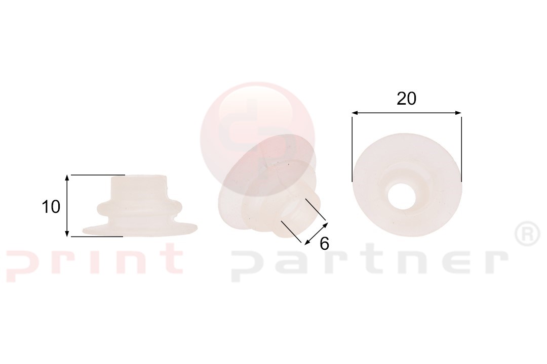 Shaped Rubber Sucker RS/00065 - 12 pcs.