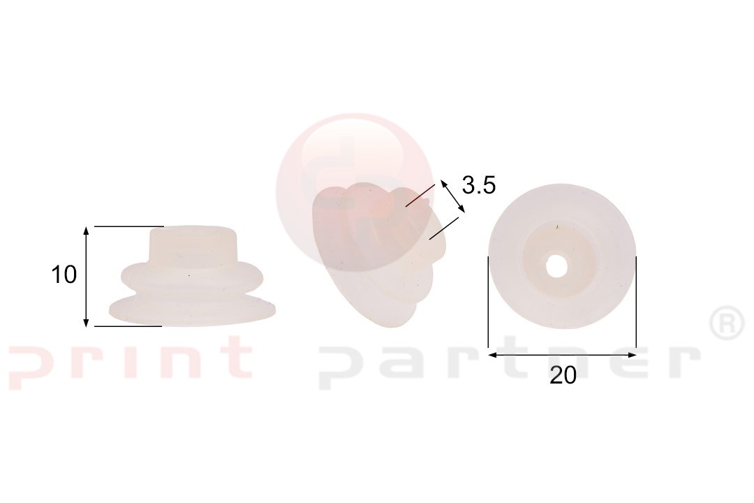Shaped Rubber Sucker RS/00066 - 12 pcs.