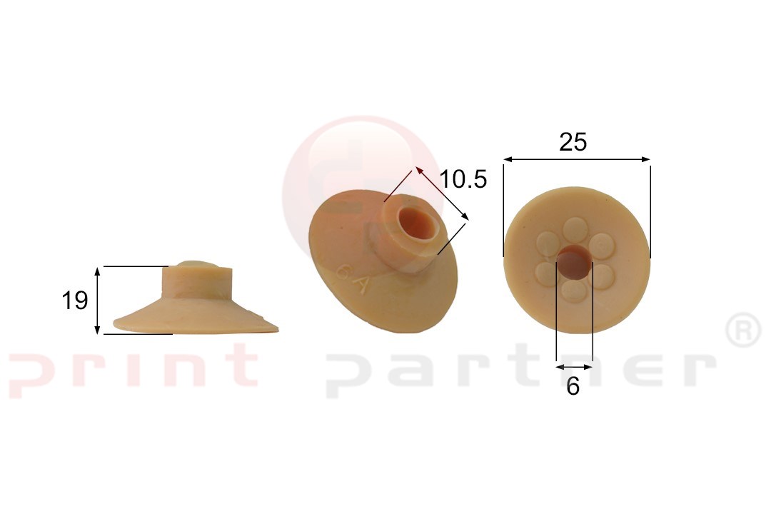Shaped Rubber Sucker RS/00078 - 12 pcs.