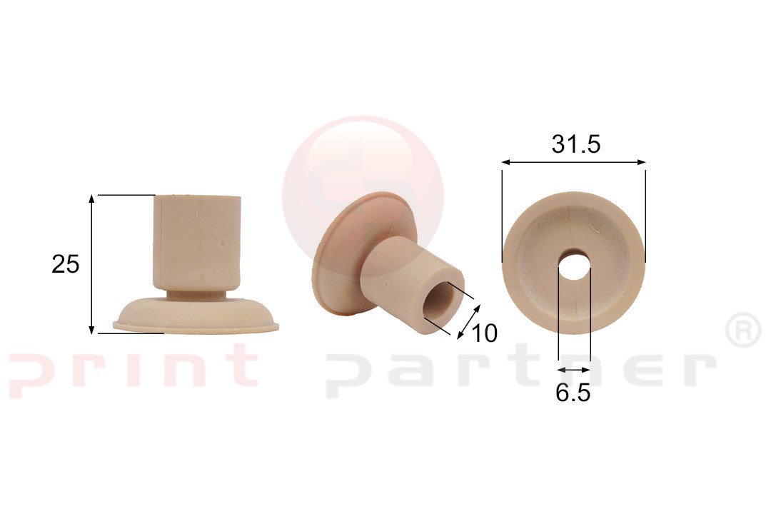 Shaped Rubber Sucker RS/00072 - 12 pcs.