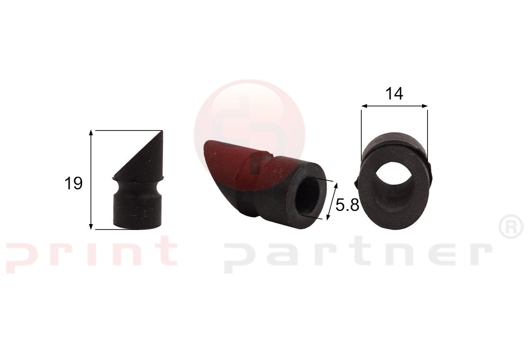 Shaped Rubber Sucker RS/00079 - 12 pcs.