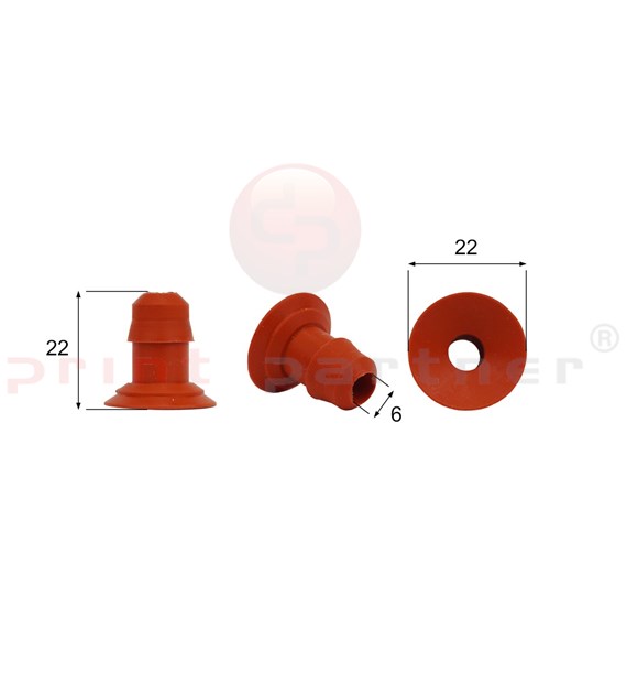 Shaped Rubber Sucker RS/00082 - 12 pcs.