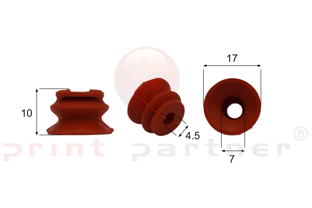 Shaped Rubber Sucker RS/00092 - 12 pcs.
