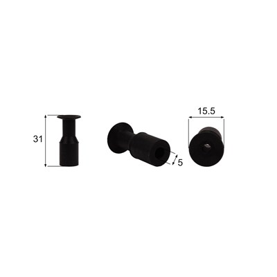 Shaped Rubber Sucker RS/00097 - 12 pcs.