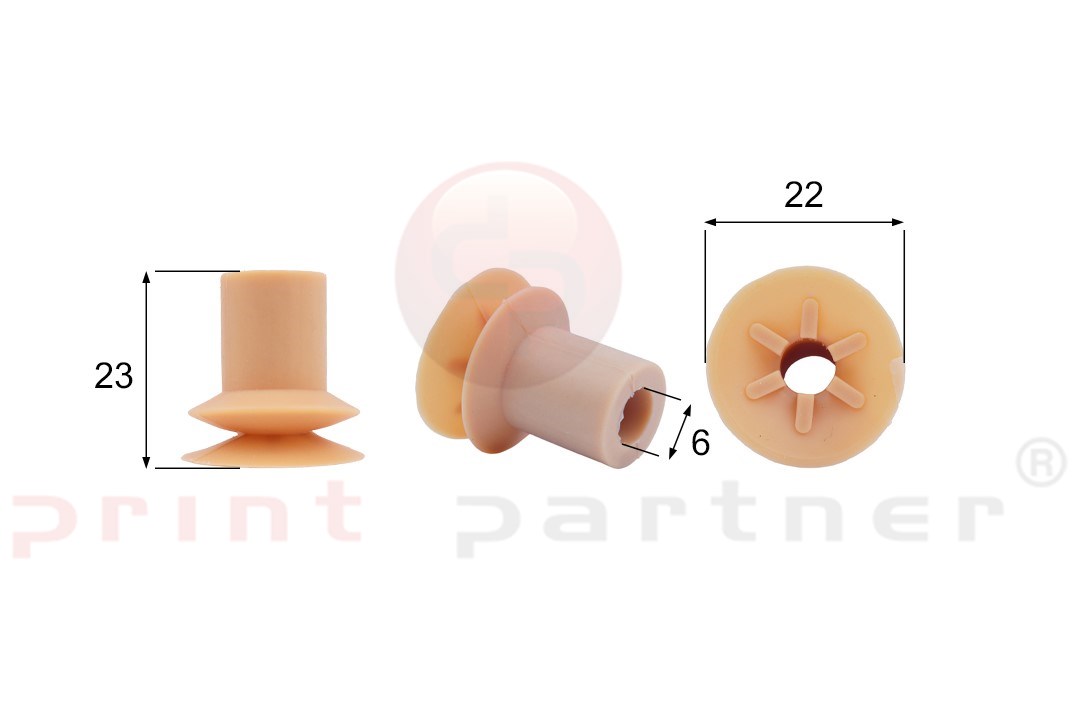 Shaped Rubber Sucker RS/00100 - 12 pcs.