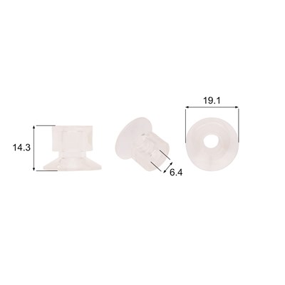Förmigen Gummisauger RS/00108 - 12 Stück
