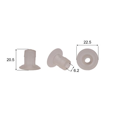 Shaped Rubber Sucker RS/00109 - 12 pcs.