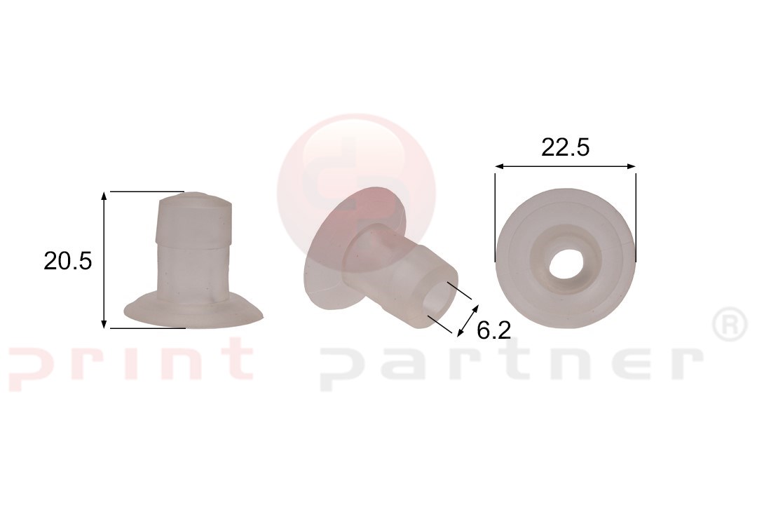 Shaped Rubber Sucker RS/00109 - 12 pcs.