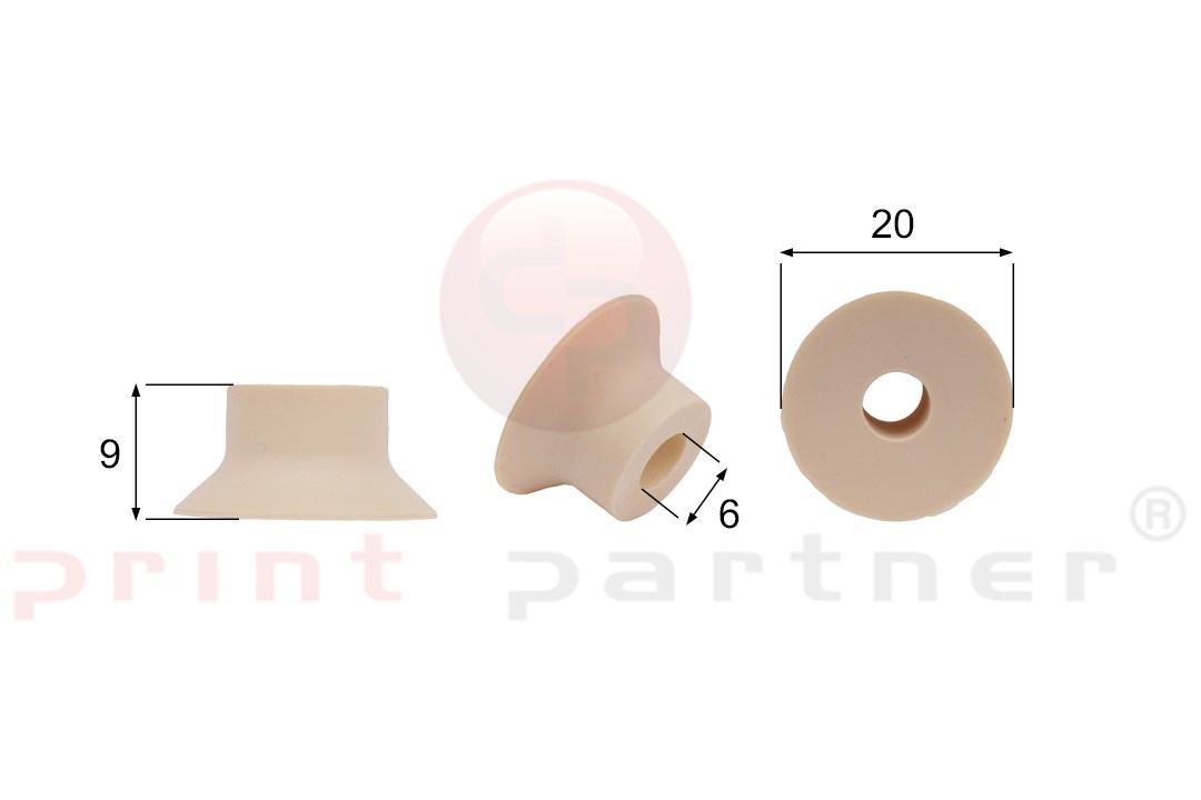 Shaped Rubber Sucker RS/00041 - 12 pcs.