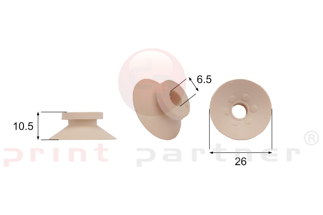 Shaped Rubber Sucker RS/00040 - 12 pcs.