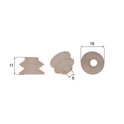 Förmigen Gummisauger RS/00110 - 12 Stück