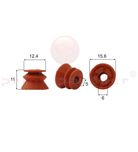 Shaped Rubber Sucker RS/00119 - 12 pcs.