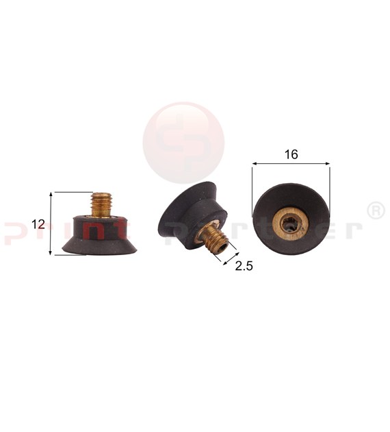 Shaped Rubber Sucker RS/09001 - 10 pcs.