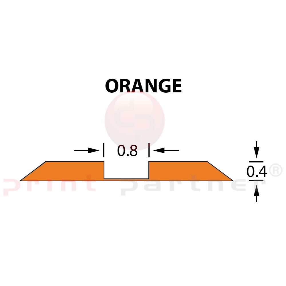 Стандартный биговальный канал Ultracrease Linear Crease 0,8x0,40мм ORANGE -25м