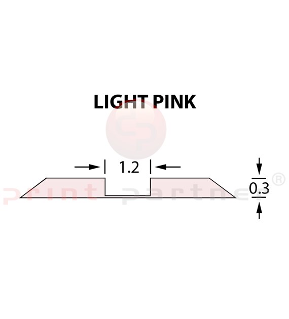 Стандартный биговальный канал Ultracrease Linear Crease 1,2x0,30мм LIGHT PINK -25м