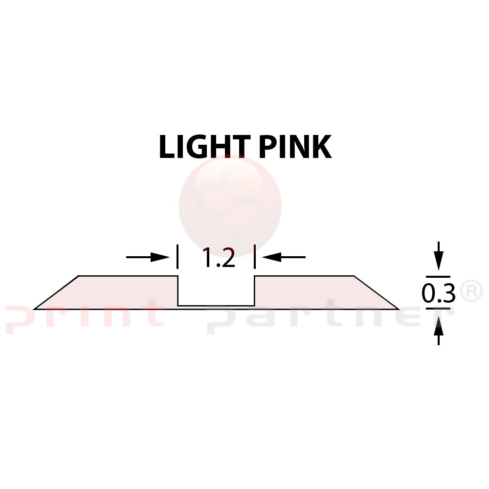 Rillzurichtung Ultracrease Linear Crease 1,2x0,30mm LIGHT PINK -25m