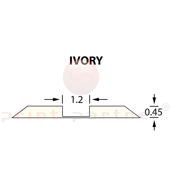 Стандартний бігувальний канал Ultracrease Linear Crease 1,2x0,45мм IVORY -25м