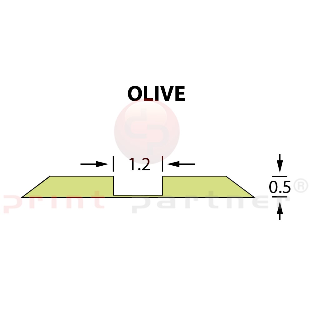 Стандартный биговальный канал Ultracrease Linear Crease 1,2x0,50мм OLIVE -25м