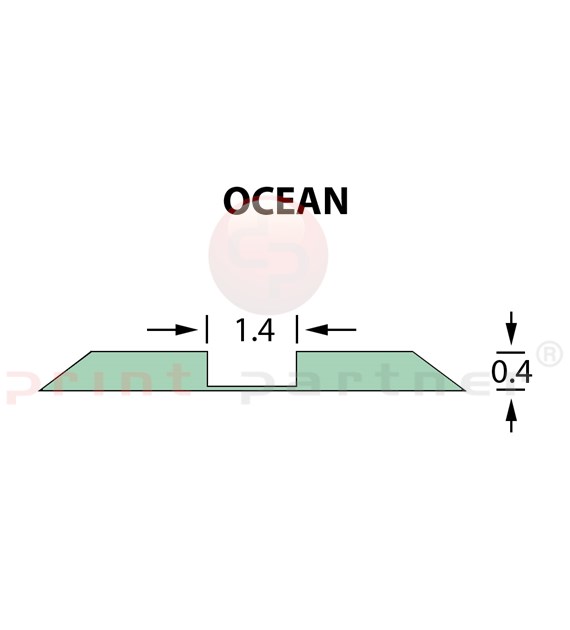 Rillzurichtung Ultracrease Linear Crease 1,4x0,40mm OCEAN -25m
