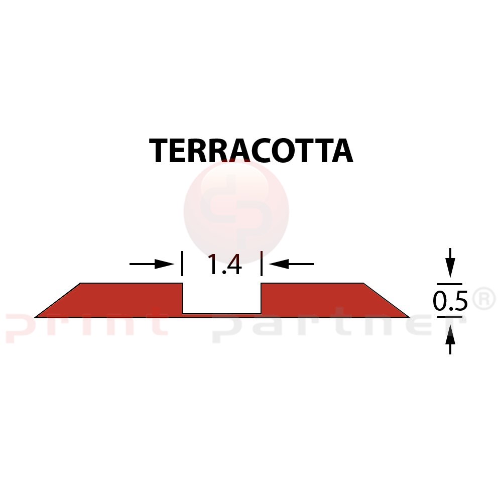 Стандартный биговальный канал Ultracrease Linear Crease 1,4x0,50мм TERRACOTTA -25м