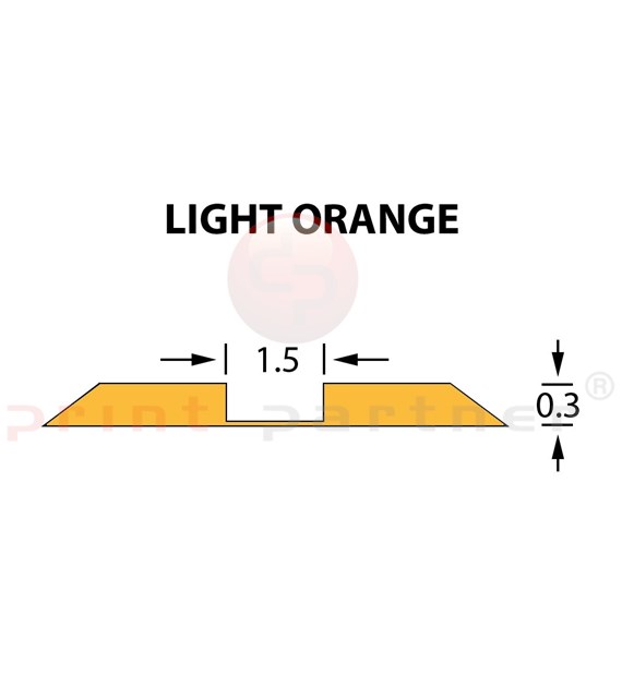 Стандартный биговальный канал Ultracrease Linear Crease 1,5x0,30мм LIGHT ORANGE -25м