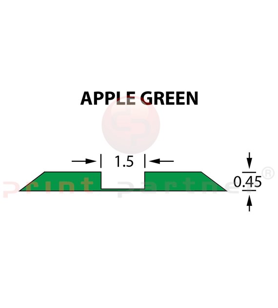 Стандартний бігувальний канал Ultracrease Linear Crease 1,5x0,45мм APPLE GREEN -25м