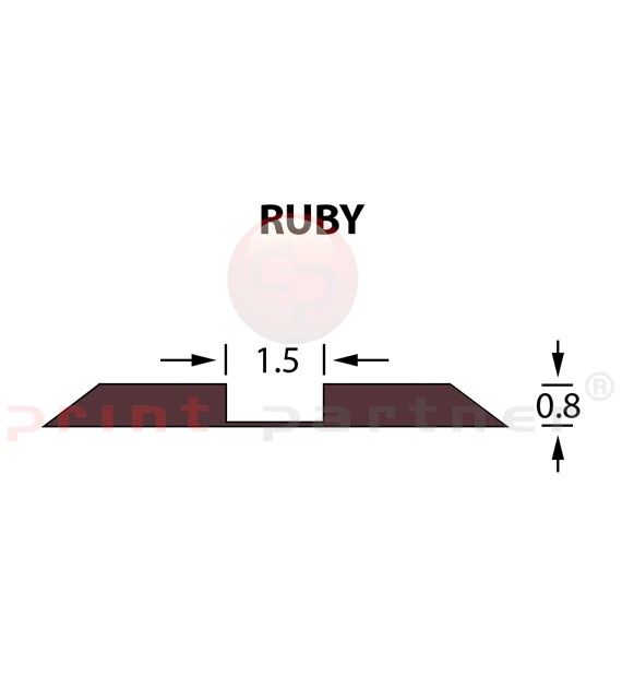 Стандартный биговальный канал Ultracrease Linear Crease 1,5x0,80мм RUBY -25м