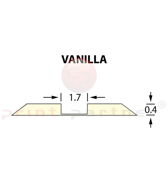 Стандартный биговальный канал Ultracrease Linear Crease 1,7x0,40мм VANILLA -25м