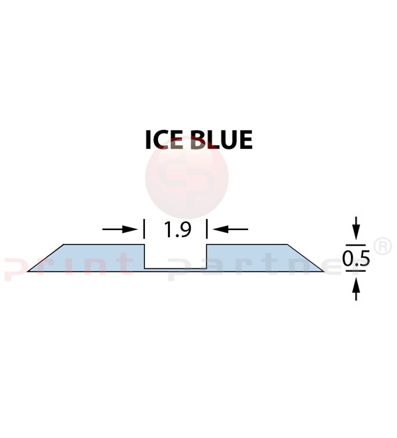 Стандартный биговальный канал Ultracrease Linear Crease 1,9x0,50мм ICE BLUE -25м