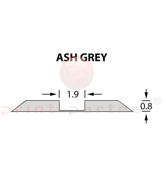Стандартный биговальный канал Ultracrease Linear Crease 1,9x0,80мм ASH GREY -25м