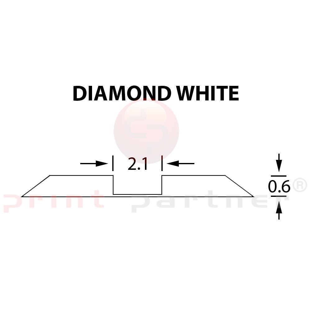 Ultracrease Linear Crease Matrix 2,1x0,60mm DIAMOND WHITE -25m
