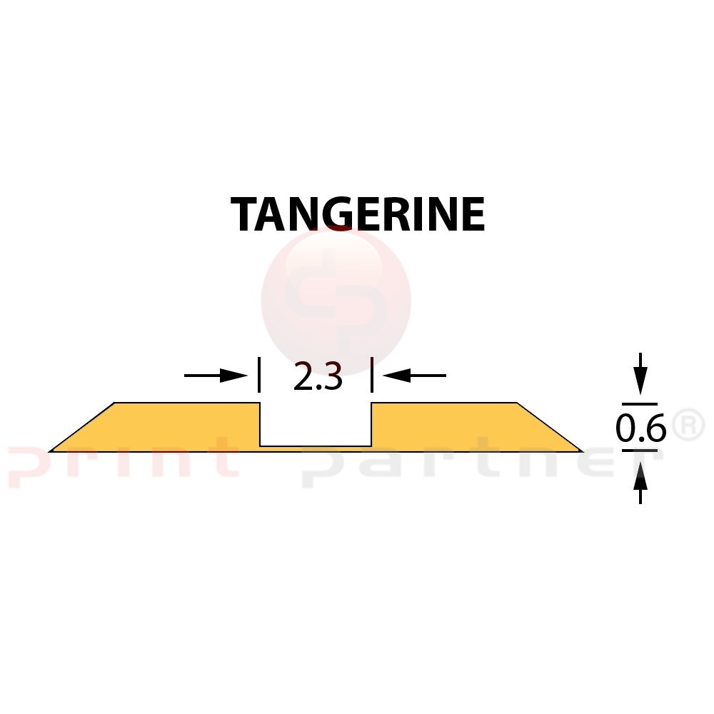 Стандартный биговальный канал Ultracrease Linear Crease 2,3x0,60мм TANGERINE -25м