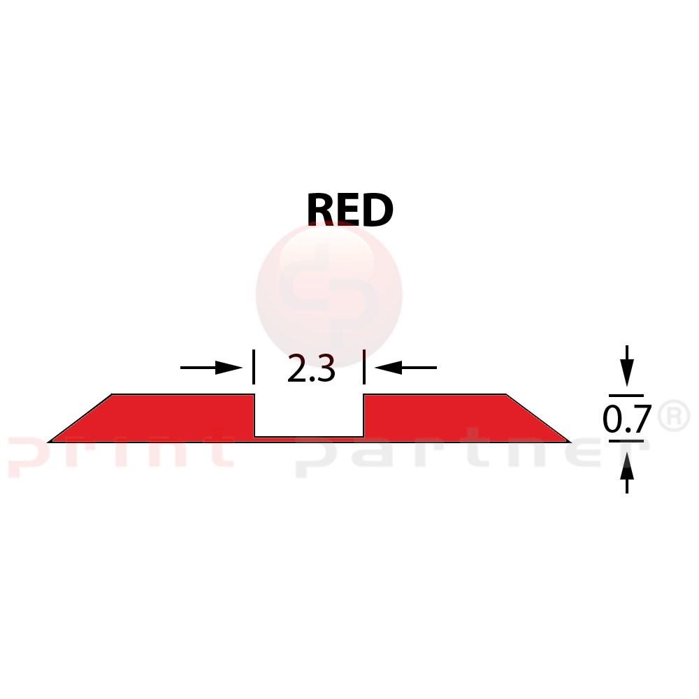 Стандартный биговальный канал Ultracrease Linear Crease 2,3x0,70мм RED -25м