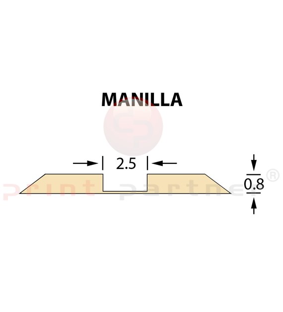 Стандартный биговальный канал Ultracrease Linear Crease 2,5x0,80мм MANILLA -25м