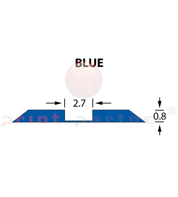 Стандартный биговальный канал Ultracrease Linear Crease 2,7x0,80мм BLUE -25м