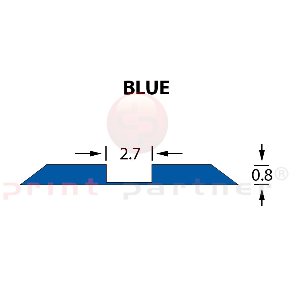 Стандартный биговальный канал Ultracrease Linear Crease 2,7x0,80мм BLUE -25м