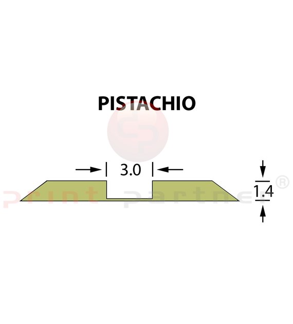 Стандартный биговальный канал Ultracrease Linear Crease 3,0x1,40мм PISTACHIO -25м