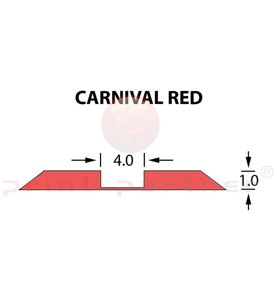 Стандартний бігувальний канал Ultracrease Linear Crease 4,0x1,00мм CARNIVAL RED-14,7м